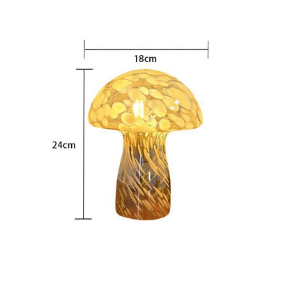 Brown Charming Retro Glass Mushroom Table Lamp - Vintage Nordic Style Bedside Light