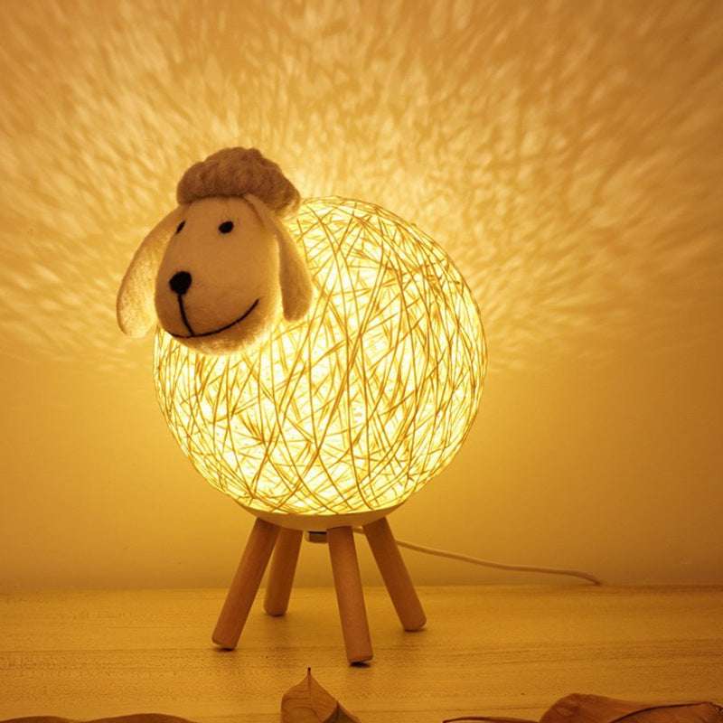 Nordic-Style Sheep Night Light - Warm Romantic Bedroom Lamp