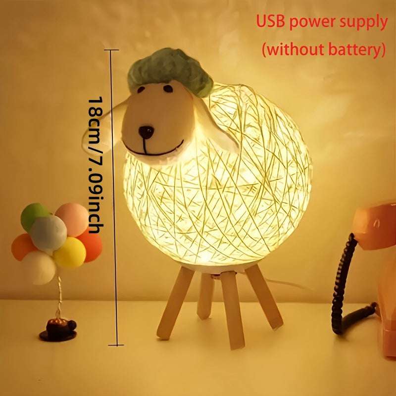 Nordic-Style Sheep Night Light - Warm Romantic Bedroom Lamp