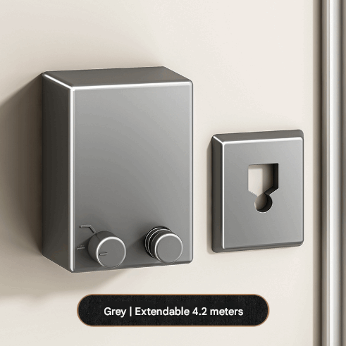 Grey Retractable Stainless Steel Clothesline - 4.2m Indoor and Outdoor Drying Solution