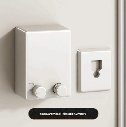 White Retractable Stainless Steel Clothesline - 4.2m Indoor and Outdoor Drying Solution