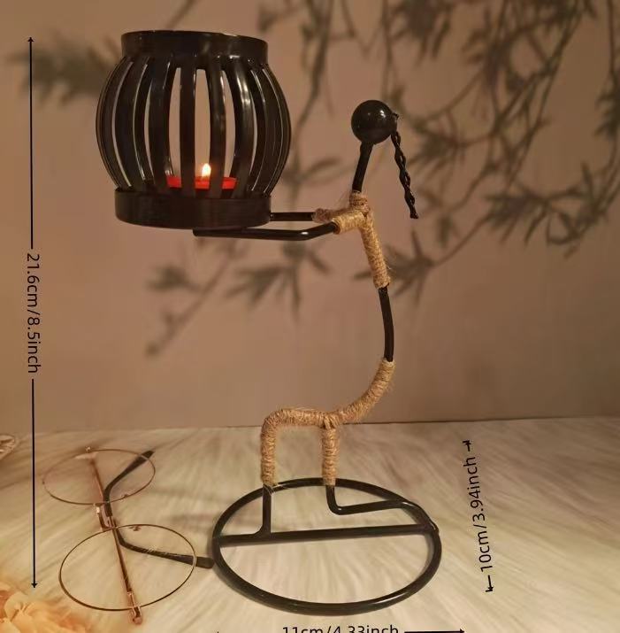 Creative Iron Girl Candle Holder for Nordic Restaurant Table Decorations and Bar Counter Accessories(Style G)