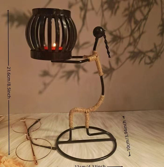 Creative Iron Girl Candle Holder for Nordic Restaurant Table Decorations and Bar Counter Accessories(Style G)