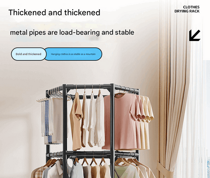 White single layer 360° Rotating Portable Garment Rack - Heavy Duty Rolling Clothes Stand with Wheels for Bedroom & Laundry