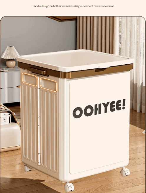 White Large Foldable Storage Box with Lid and Wheels - Heavy Duty Collapsible Toy Organizer Bin
