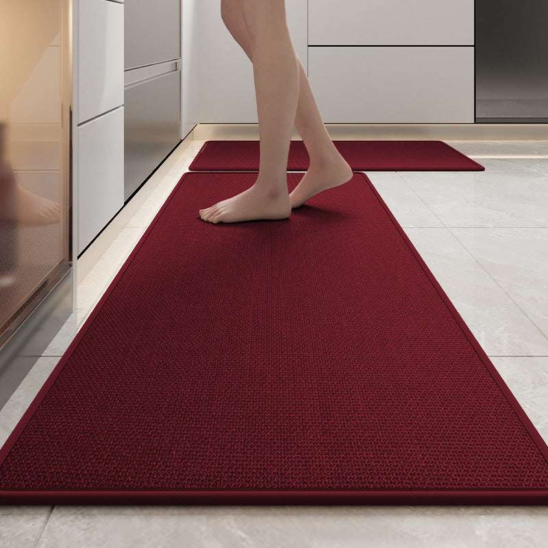 Absorbent & Dirt-Resistant Woven Kitchen Mat - Non-Slip Runner Rug for Home(Style Woven Red)